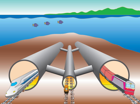 日韓トンネルの完成予想図